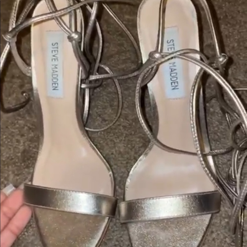 Steve Madden Gold Metallic Heels Size 6.5 Women